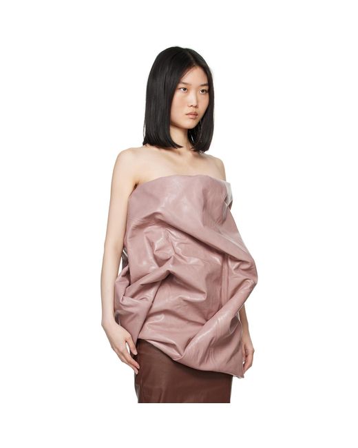 Rick Owens Pink Lido Hun Leather Camisole