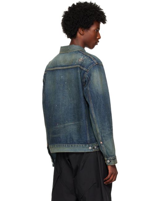 Undercover Blue Distressed Denim Jacket for men