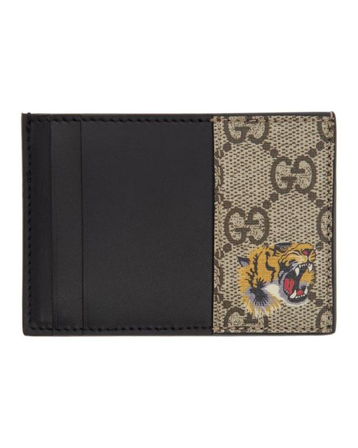 gucci tiger print card holder