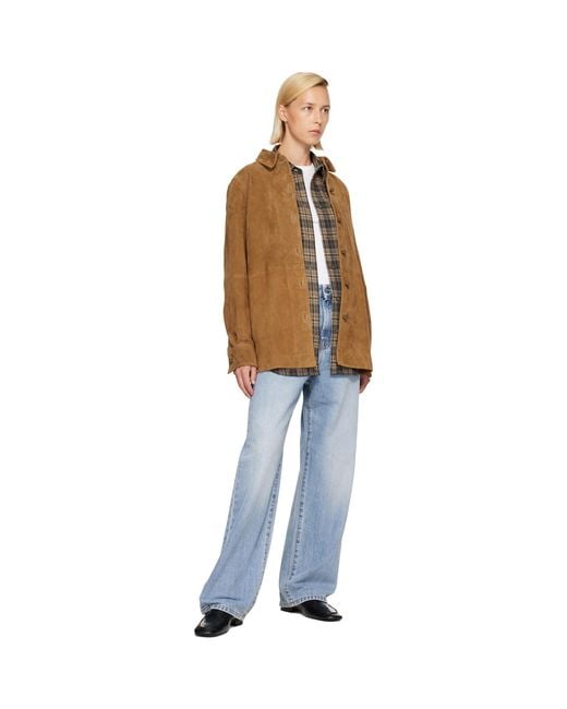 Rohe Brown Suede Pankou Overshirt