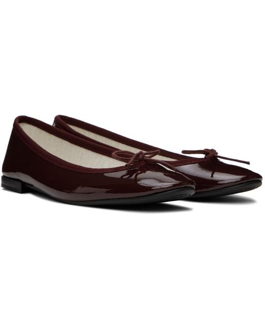 Repetto Black Burgundy Cendrillon Ballerina Flats