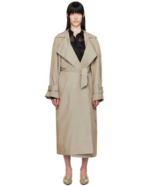 Frankie Shop Black Astoria Cut-Out Raglan Sleeve Trench Coat