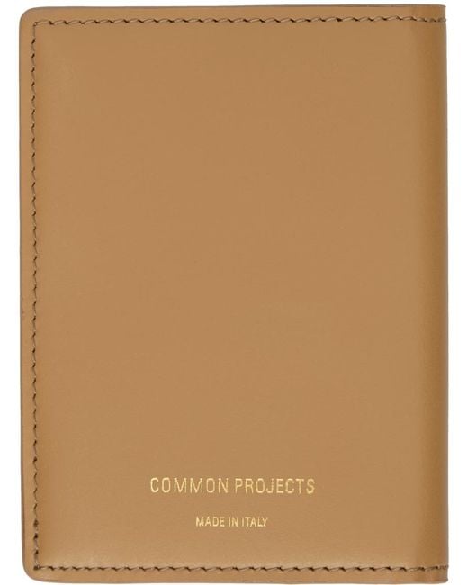 Common Projects Brown Tan Card Holder Wallet for men