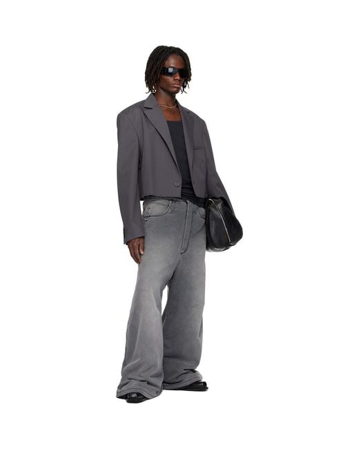 Lu'u Dan Black Wadded Jeans for men