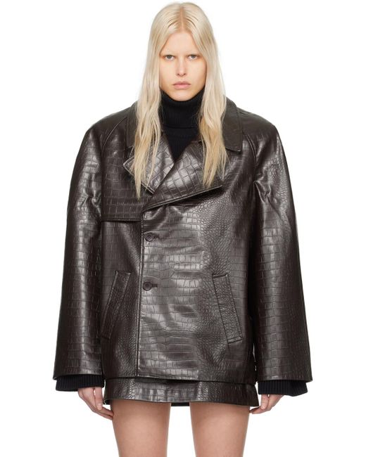 Frankie Shop Black Jackie Faux-leather Coat for men