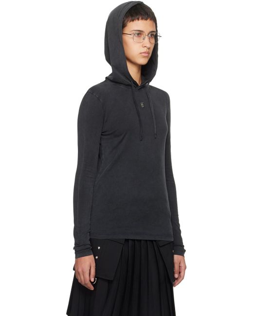 Pull à capuche noir à effet délavé Givenchy en coloris Black