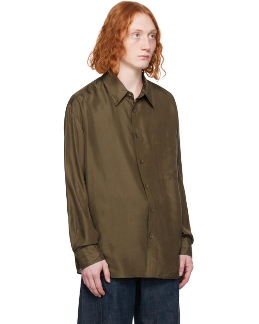 Lemaire Brown Loose Shirt for men