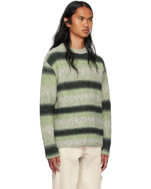 Wooyoungmi Green Stripe Sweater for men