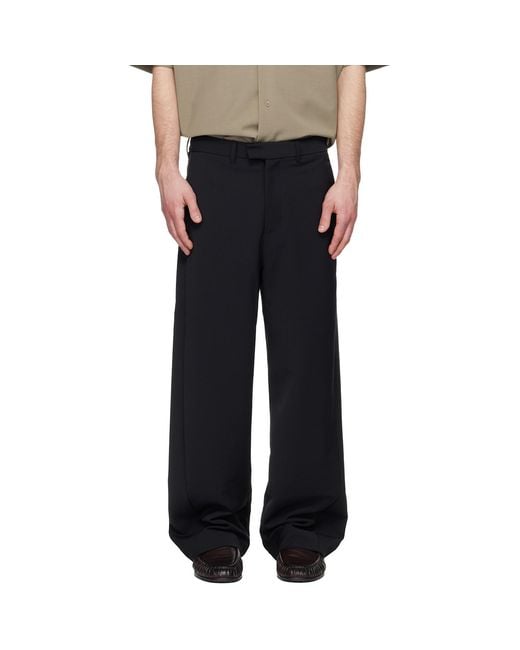 Entire studios Black Lounge Curve Trousers for men