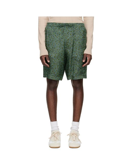 Dries Van Noten Green Viscose Shorts for men