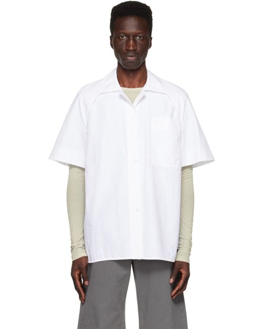 Low Classic White Stitch Pointed Shirt for men