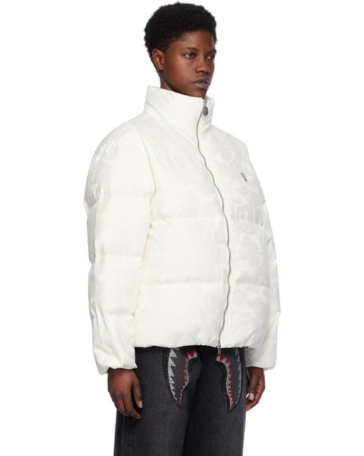 A Bathing Ape Off-white Solid Camo Down Jacket