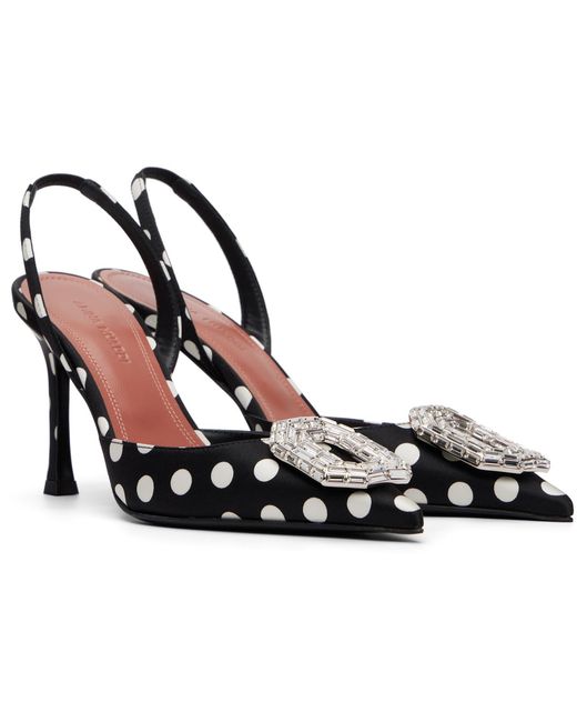 AMINA MUADDI Black Camelia Sling 90 Heels