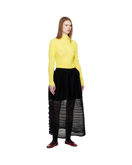 Issey Miyake Yellow Chiffon Twist 3 Top