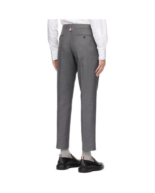Thom Browne Gray Low-rise Trousers for men