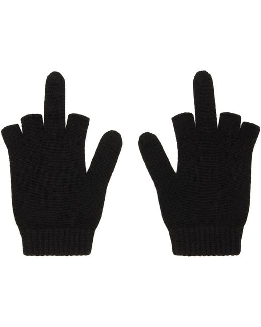 Mastermind Japan Black Open Fingered Gloves for men