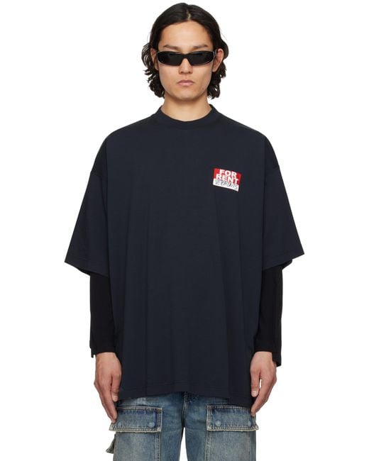 Vetements Blue 'For Rent' Oversized T-Shirt for men