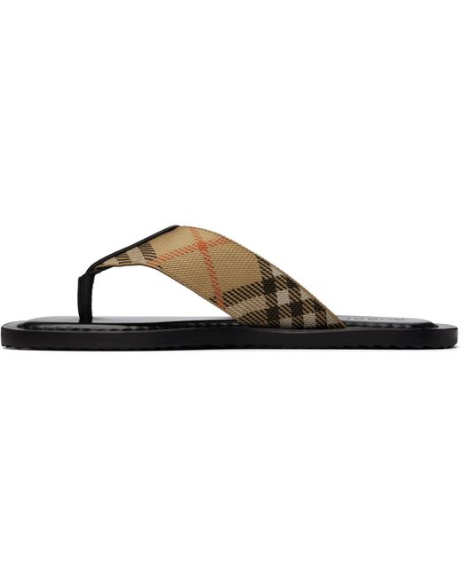 Burberry Brown Check Pavilion Sandals for men
