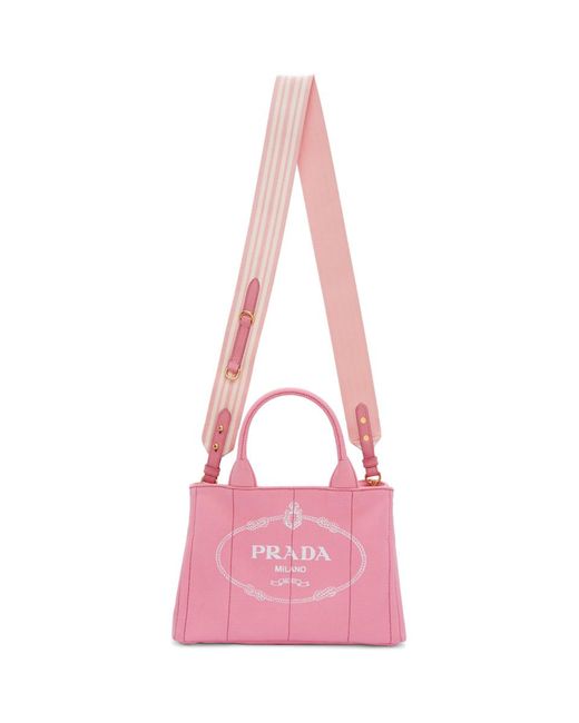 Prada Pink Small Gardener Canvas Tote Lyst