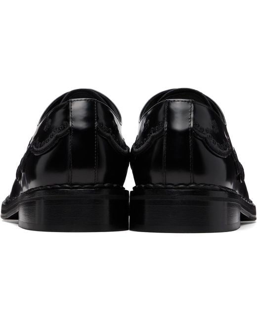 Simone Rocha Black Floral Lace Brogue Derbys for men