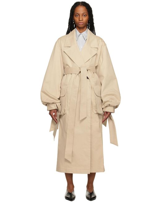 Elleme Natural Maxi Sleeve Trench Coat