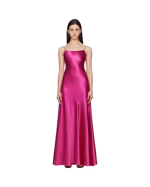 Alaïa Purple Slip Silk Maxi Dress