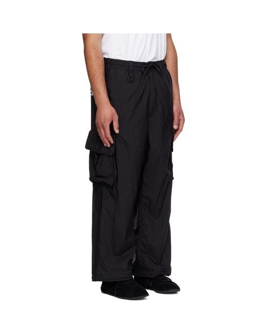 Y-3 Black Nylon Wi 3 Stripes Cargo Pants for men