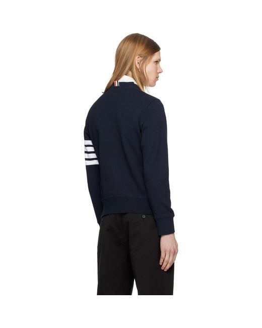 Thom Browne Blue Classic Loopback 4-Bar Sweatshirt for men