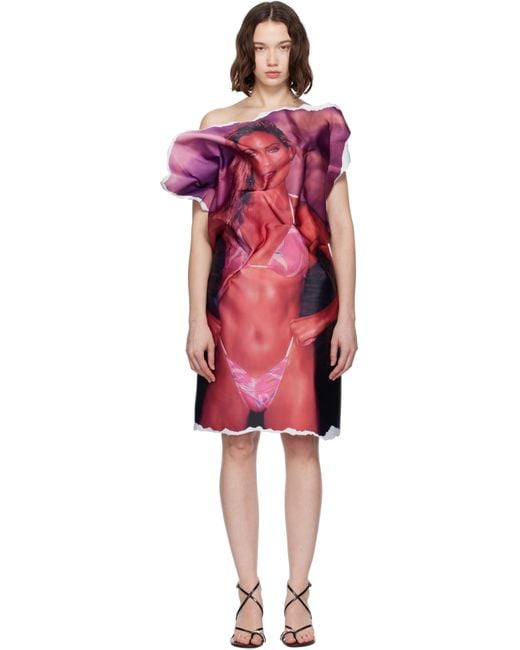 Abra Red Poster Midi Dress
