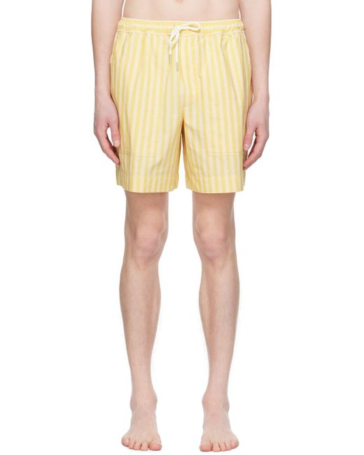 Maison Kitsuné Yellow Casual Board Shorts for men