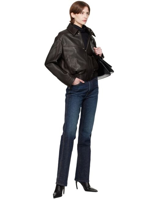 Blouson Utilitaire Clint Brun En Cuir Nour Hammour en coloris Black