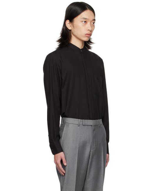 メンズ Zegna バンドカラーシャツ Black