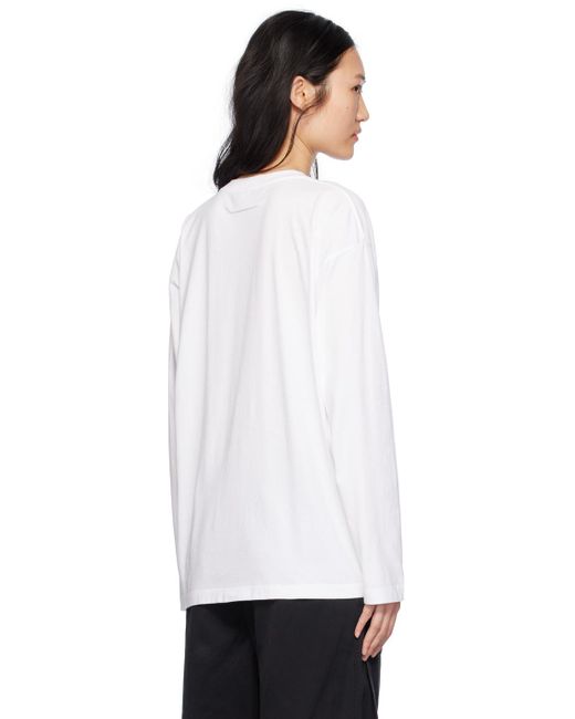 MM6 by Maison Martin Margiela White Printed Long Sleeve T-shirt