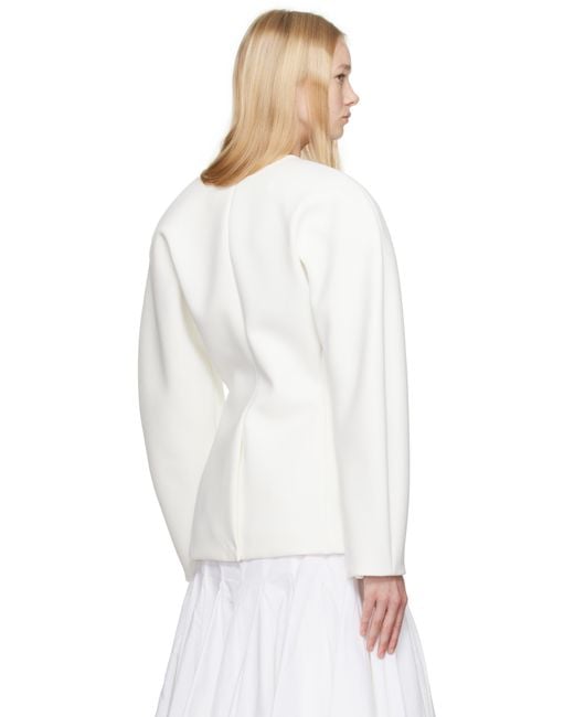 Jacquemus ホワイト La Croisière 'The Ovalo' テーラードジャケット White