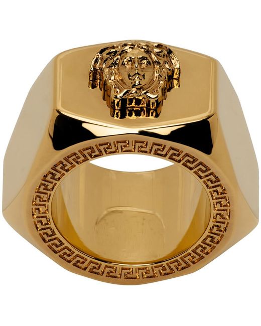 Versace Metallic Gold Nuts & Bolts Ring