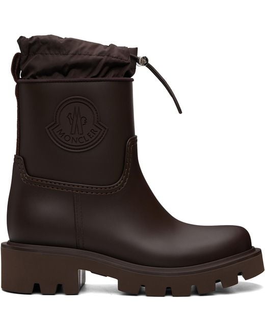 Moncler Brown Kickstream Rain Boots