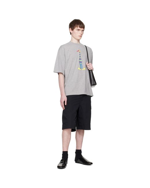 Marni Gray Cotton Animal Alphabet I Print' T-Shirt for men