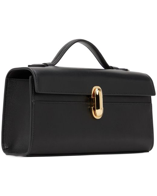 SAVETTE Black The Symmetry Leather Top Handle Bag