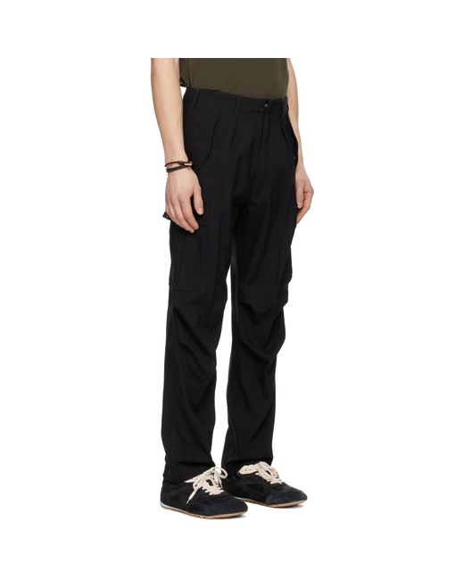 Tom Ford Black Wool Cashmere Cargo Pants for men