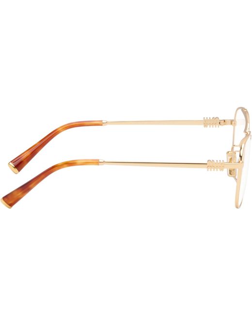 Miu Miu Brown Top Bar Metal Glasses