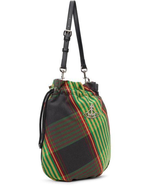 Vivienne Westwood Green Canvas Tar Drawstring Pouch for men