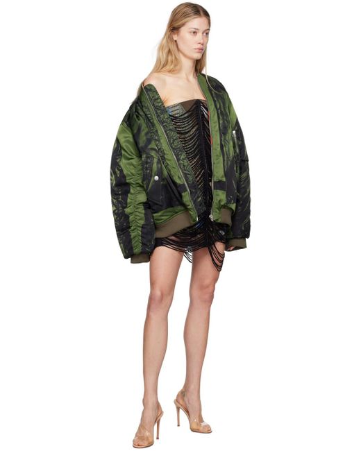 Jean Paul Gaultier カーキ The Trompe L'œil ボンバージャケット Green