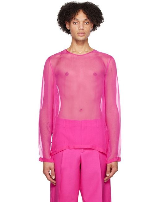 Valentino Pink Sheer Shirt for men