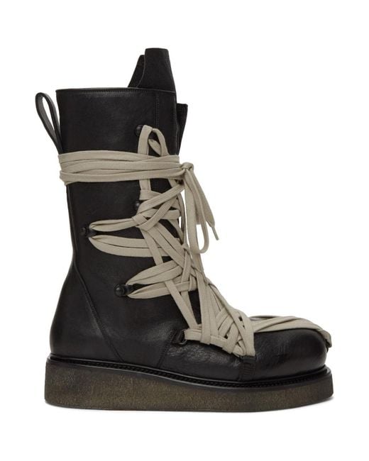 Rick Owens Black Bozo Army Boots for men