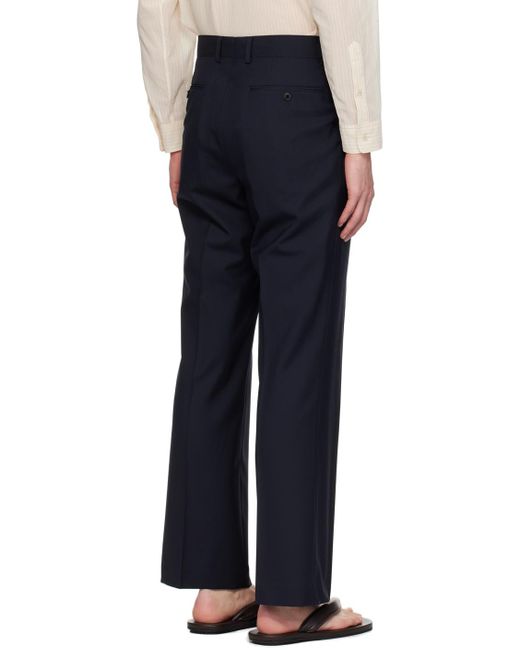Auralee Blue Pleated Trousers for men