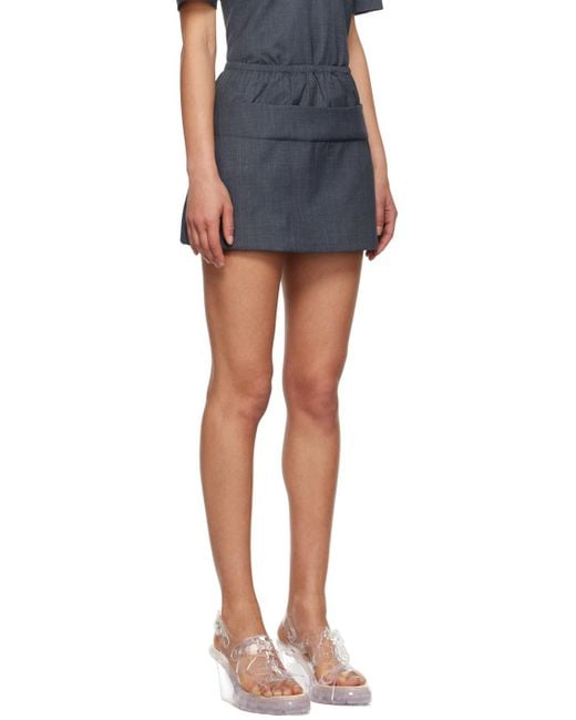 ShuShu/Tong Blue Ssense Work Capsule – Gray Double Layer Miniskirt