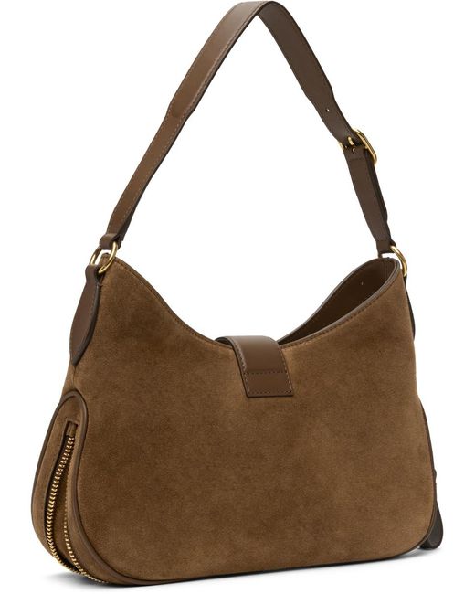 Tom Ford Brown Suede & Leather Monarch Medium Bag