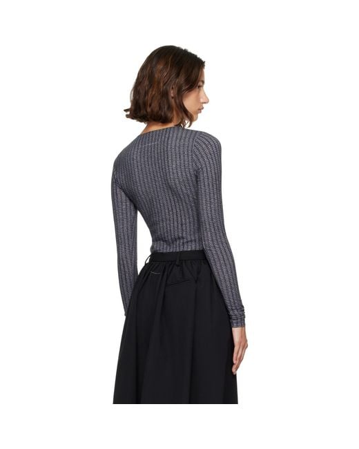 MM6 by Maison Margiela Black 'Trompe L'Oeil' Long-Sleeved T-Shirt