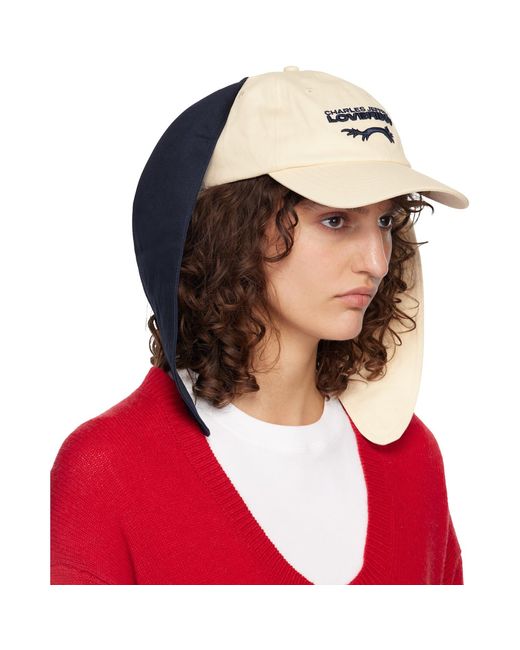 Charles Jeffrey Red Off- Colour Block Bunny Cap