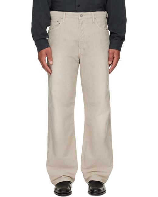 Visvim Fluxus 01 Wide G.Cords Trousers in White for Men | Lyst